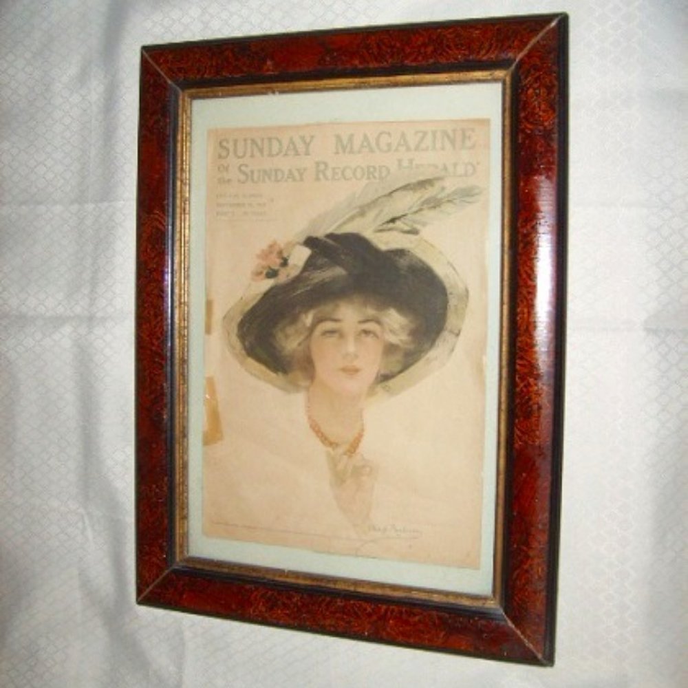 Wall Art Picture Wooden Frame Sunday Magazine of the Sun. Record Herald 1911